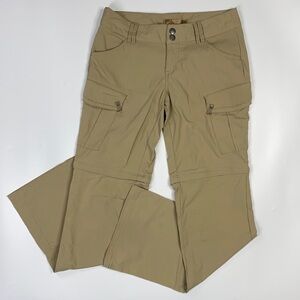 Prana Sage Convertible Hiking Pants Tan Relaxed Fit Straight Leg Size 0